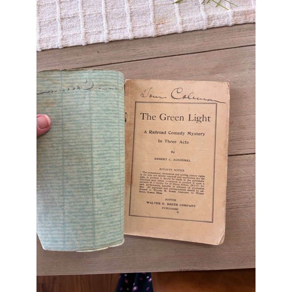 1930 The Green Light Railroad Comedy Mystery Play Robert C Schimmel Vintage Book - Picture 3 of 5